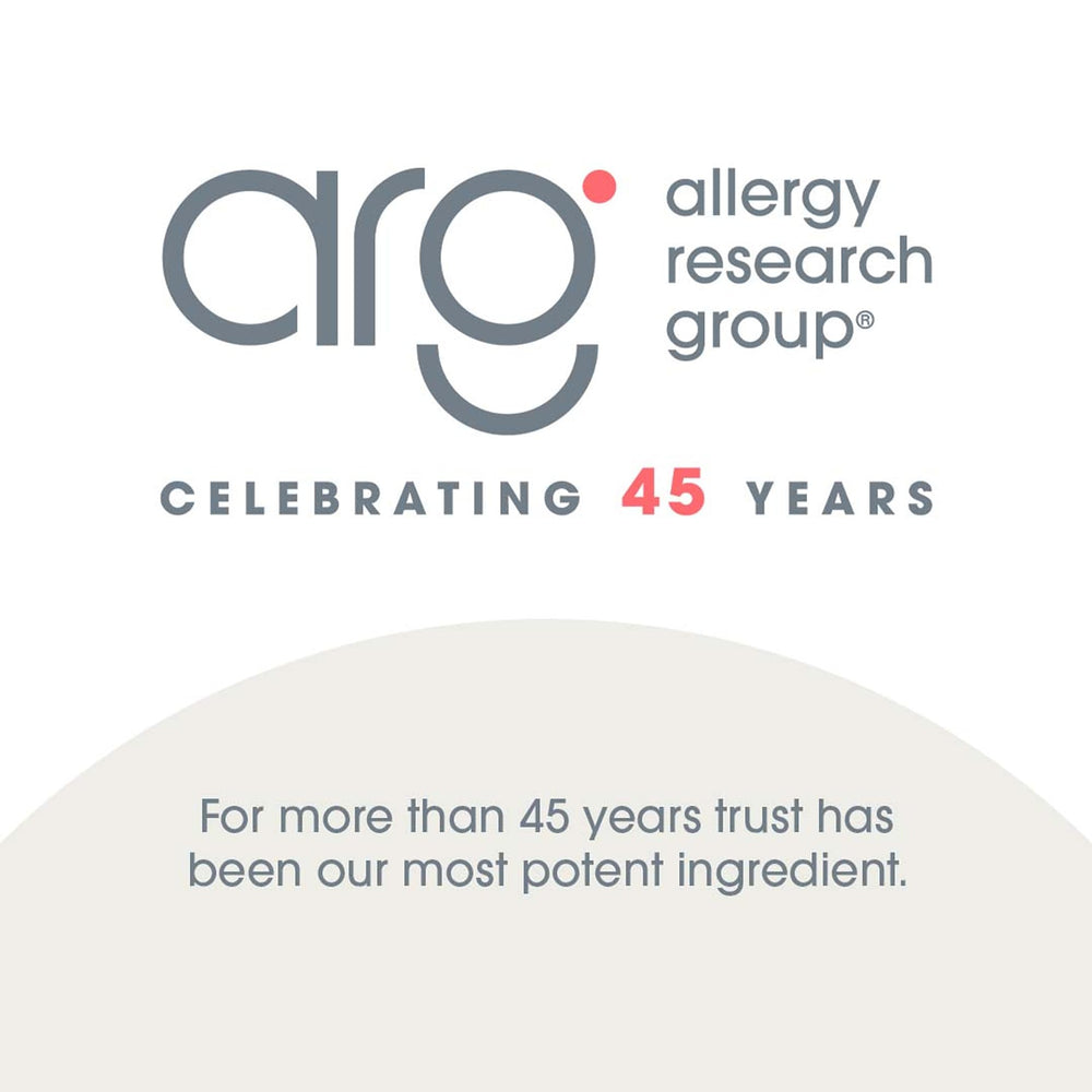Allergy Research Group thyroid nutrition packaging shown for easy daily intake with meals