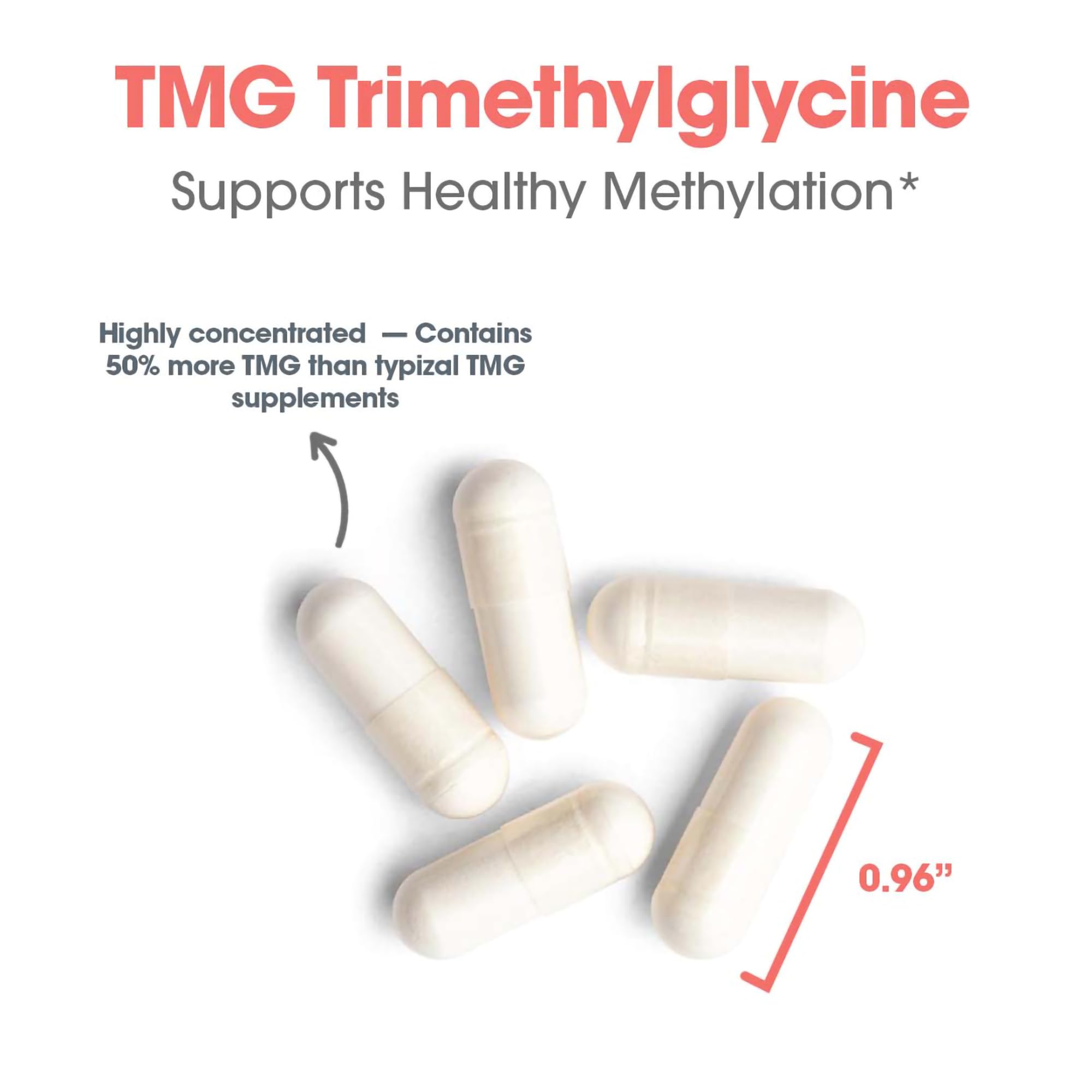 Allergy Research Group TMG bottle on a clean kitchen counter.