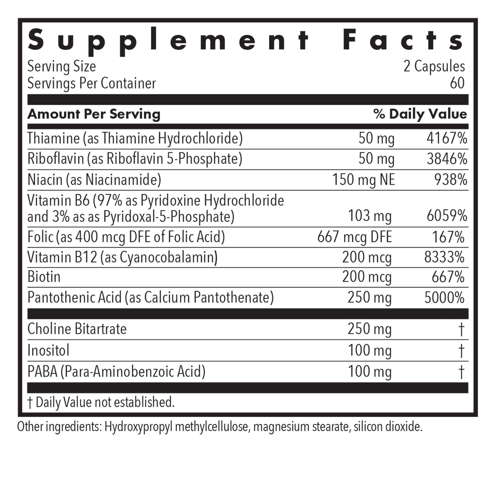 Allergy Research Group vegetarian capsules deliver hypoallergenic B vitamin support