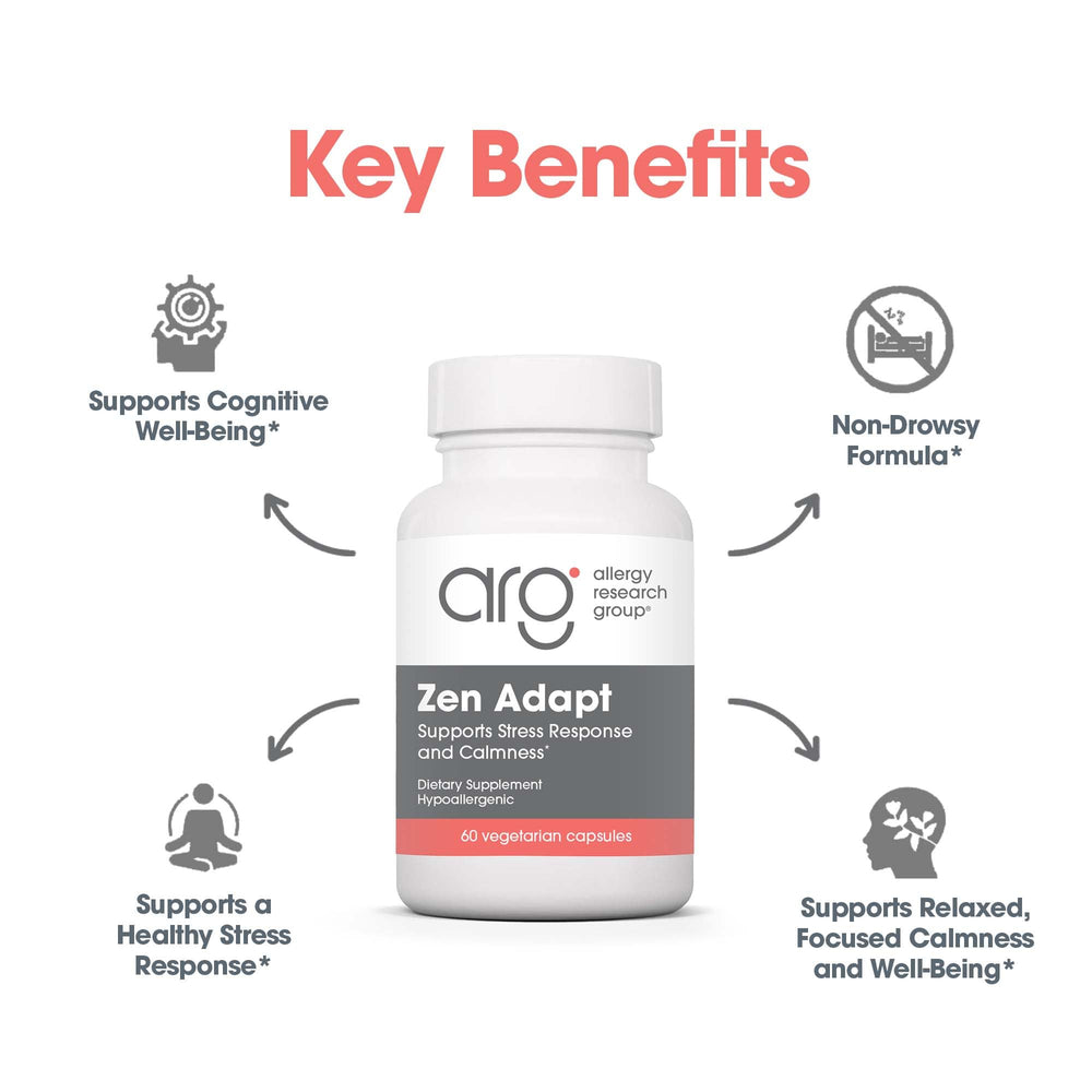 Zen Adapt bottle on a desk, ideal for daily stress management