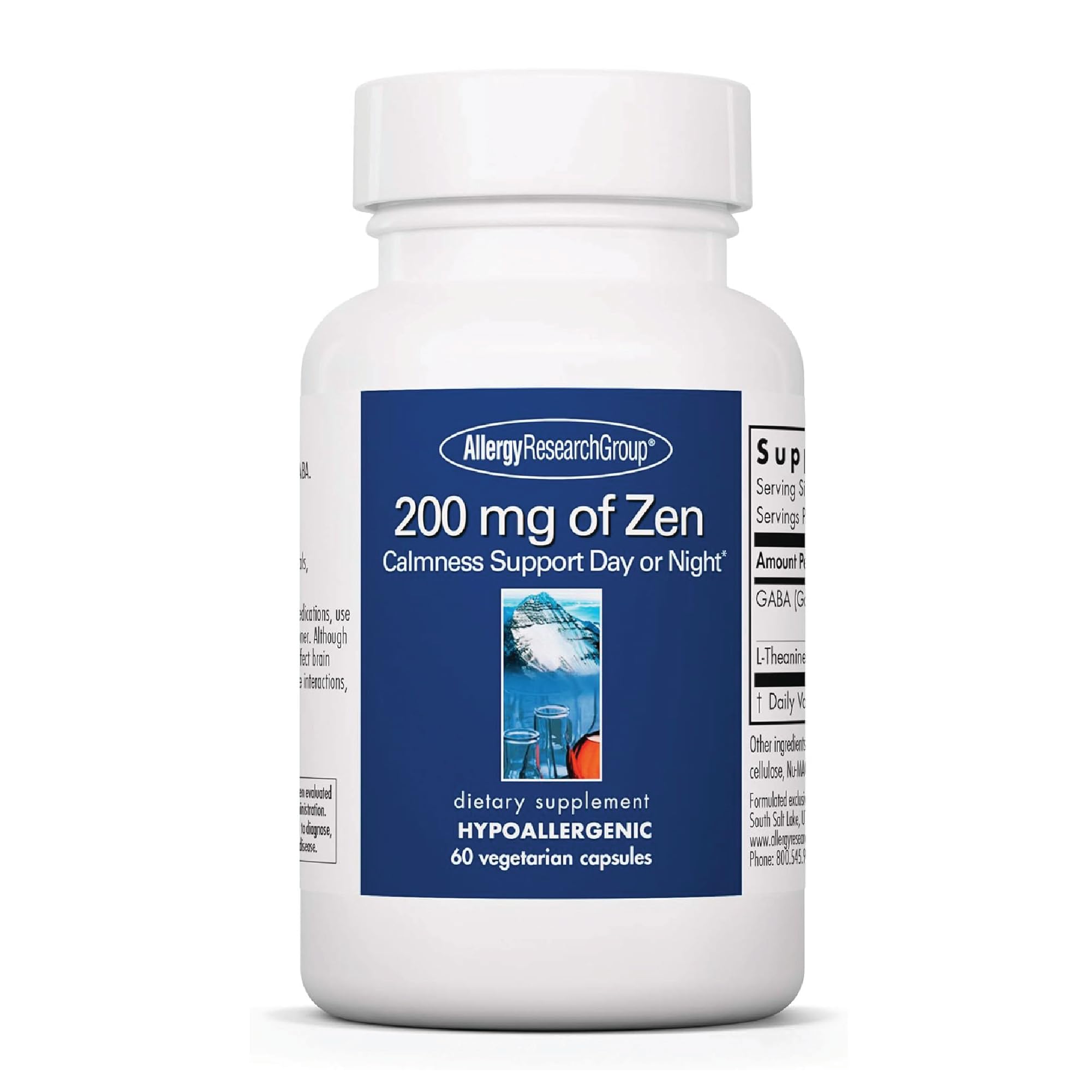 Allergy Research Group Zen GABA L-Theanine capsules for non-drowsy calm support