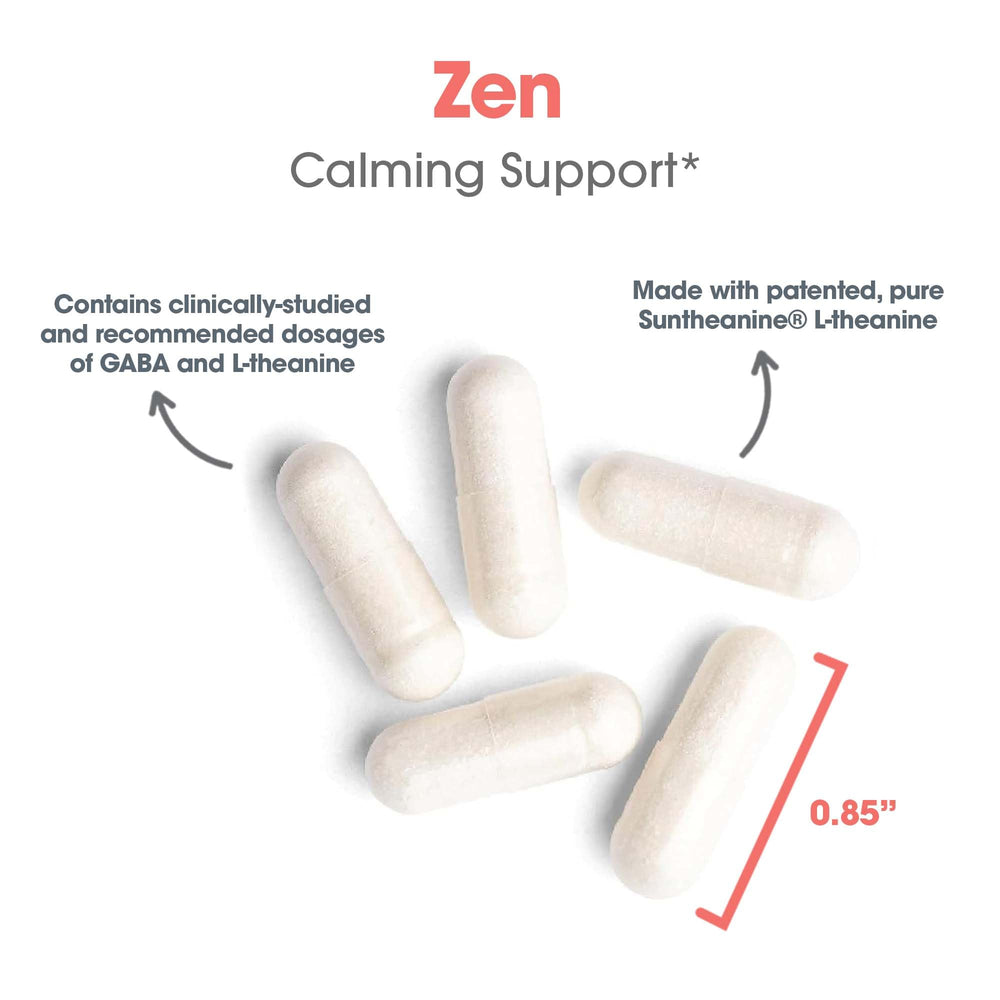 Allergy Research Group Zen GABA L-Theanine dosage information graphic