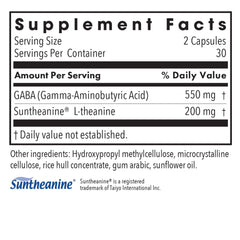 Allergy Research Group Zen GABA L-Theanine label closeup showing ingredients and dosage