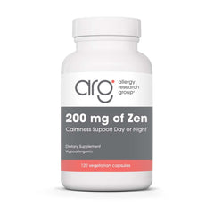 Allergy Research Group Zen bottle front shows the GABA L-Theanine calm formula for day and night