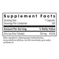 Allergy Research Group Zinc Citrate box design conveying professional formulation