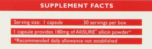 AllicinMax gluten, salt, and preservatives-free claim appears on packaging.