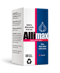Allimax bottle back label provides clear dosage guidance