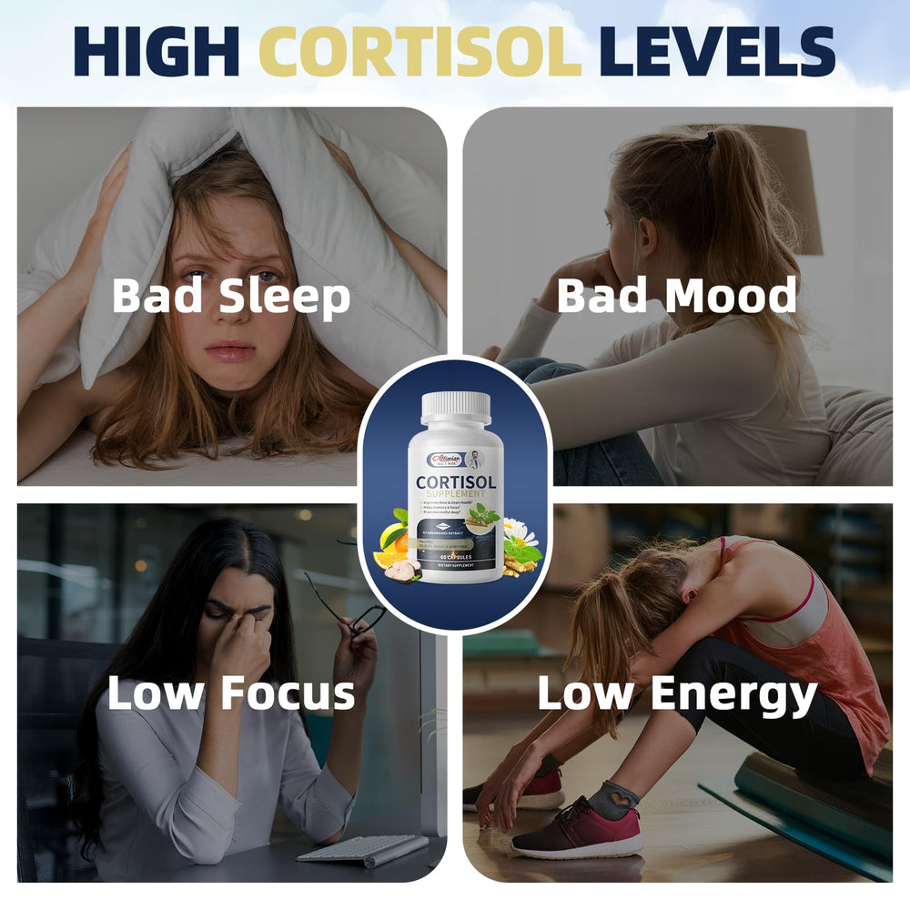 Alliwise Cortisol L-Theanine-Chamomile image suggesting relaxation and calmer evenings.