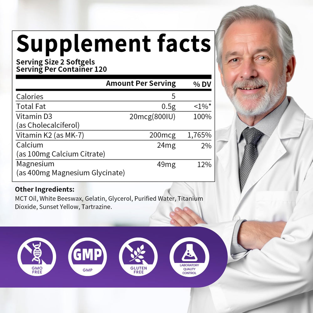 Alliwise D3 K2 vitamin label showing bone balance nutrients.
