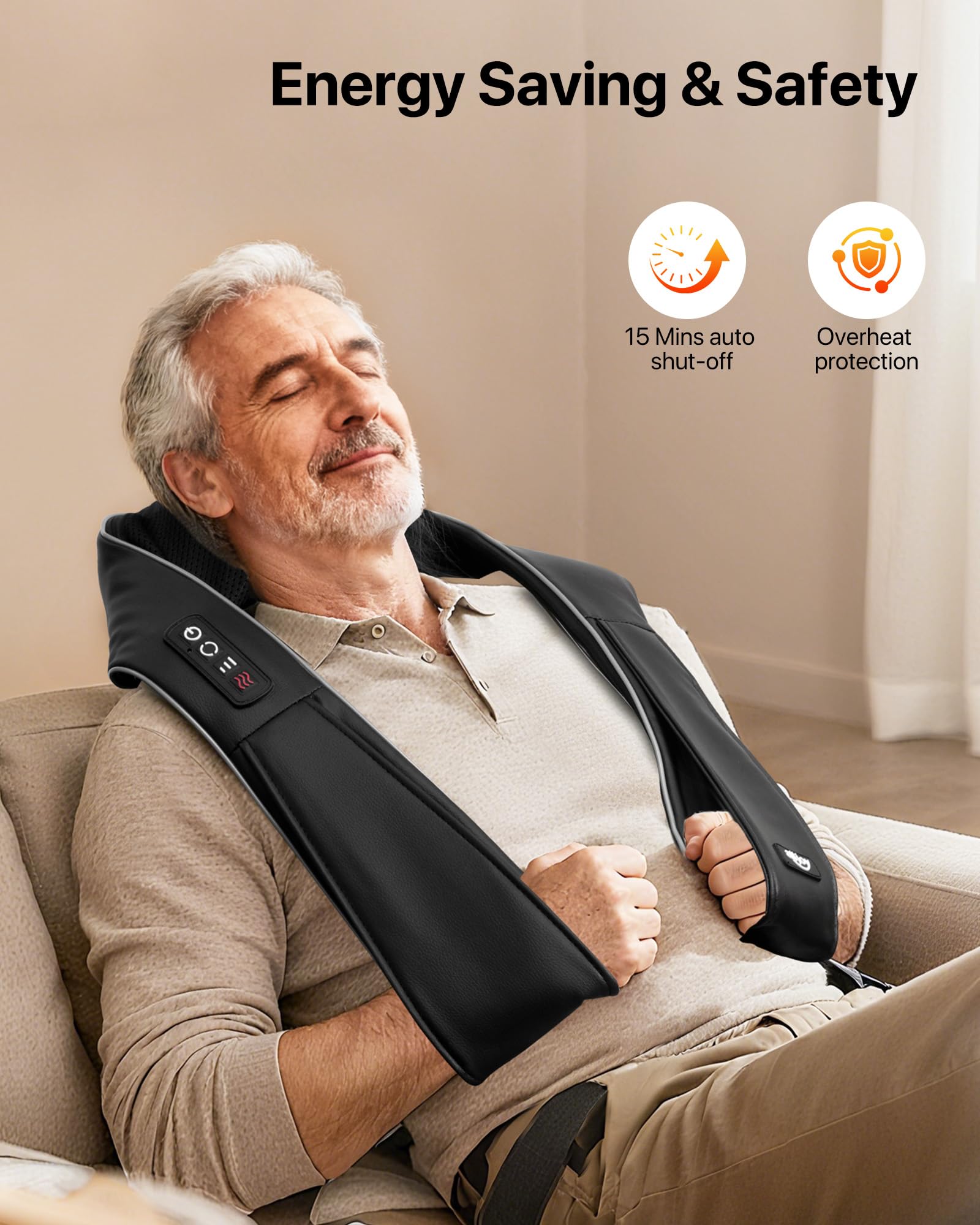 ALLJOY ergonomic design supports targeted back massage and shoulder relief