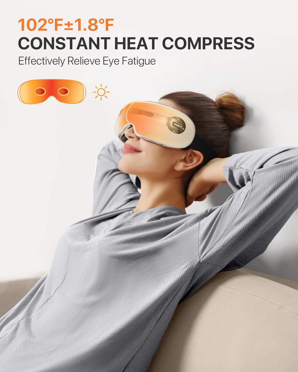 AllJOY Eye Massager air massage provides gentle tension relief around the eyes