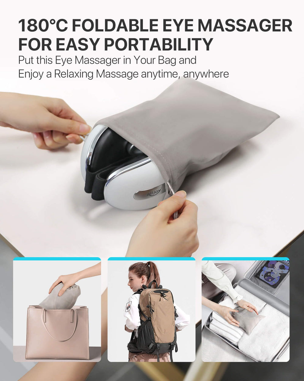 AllJOY Eye Massager 2500 mAh battery supports long use between charges