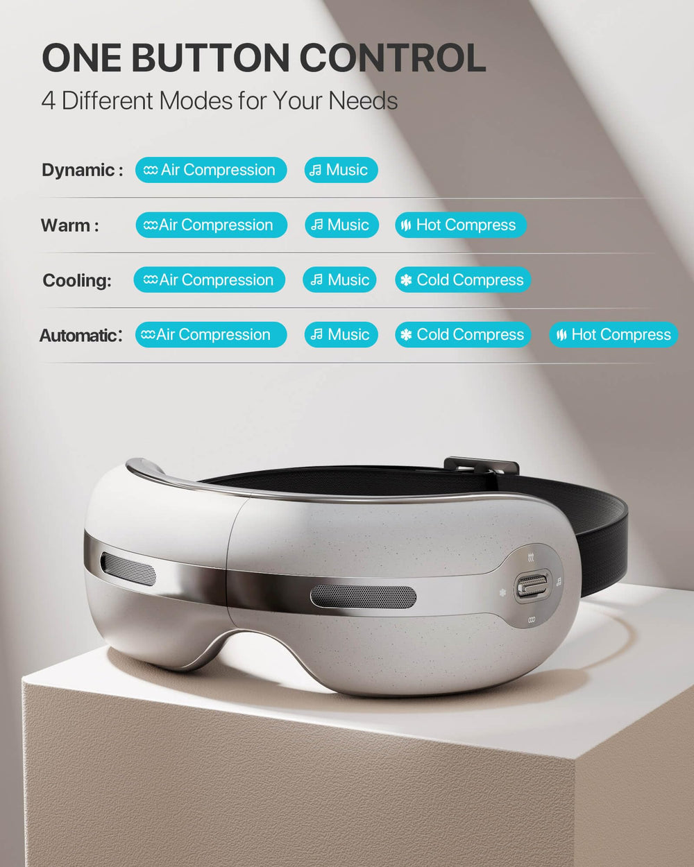 AllJOY Eye Massager music connection lets you enjoy calming audio during massage