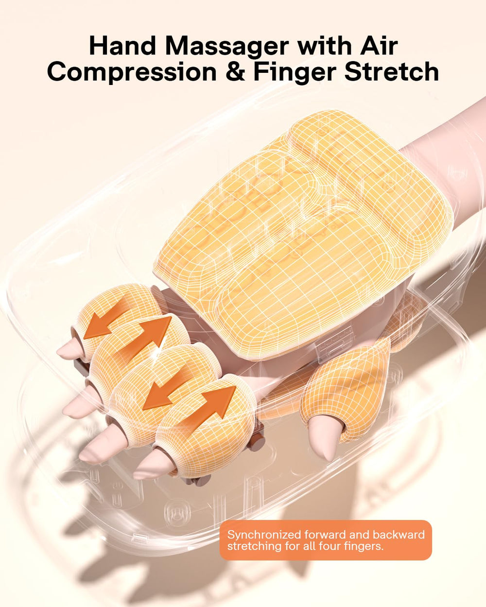 ALLJOY hand massager control panel showing heat and mode adjustments