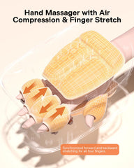 ALLJOY hand massager control panel showing heat and mode adjustments