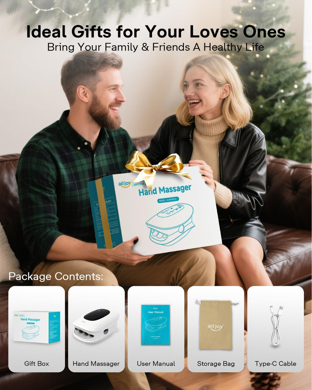 ALLJOY hand massager gift-ready packaging for a thoughtful present