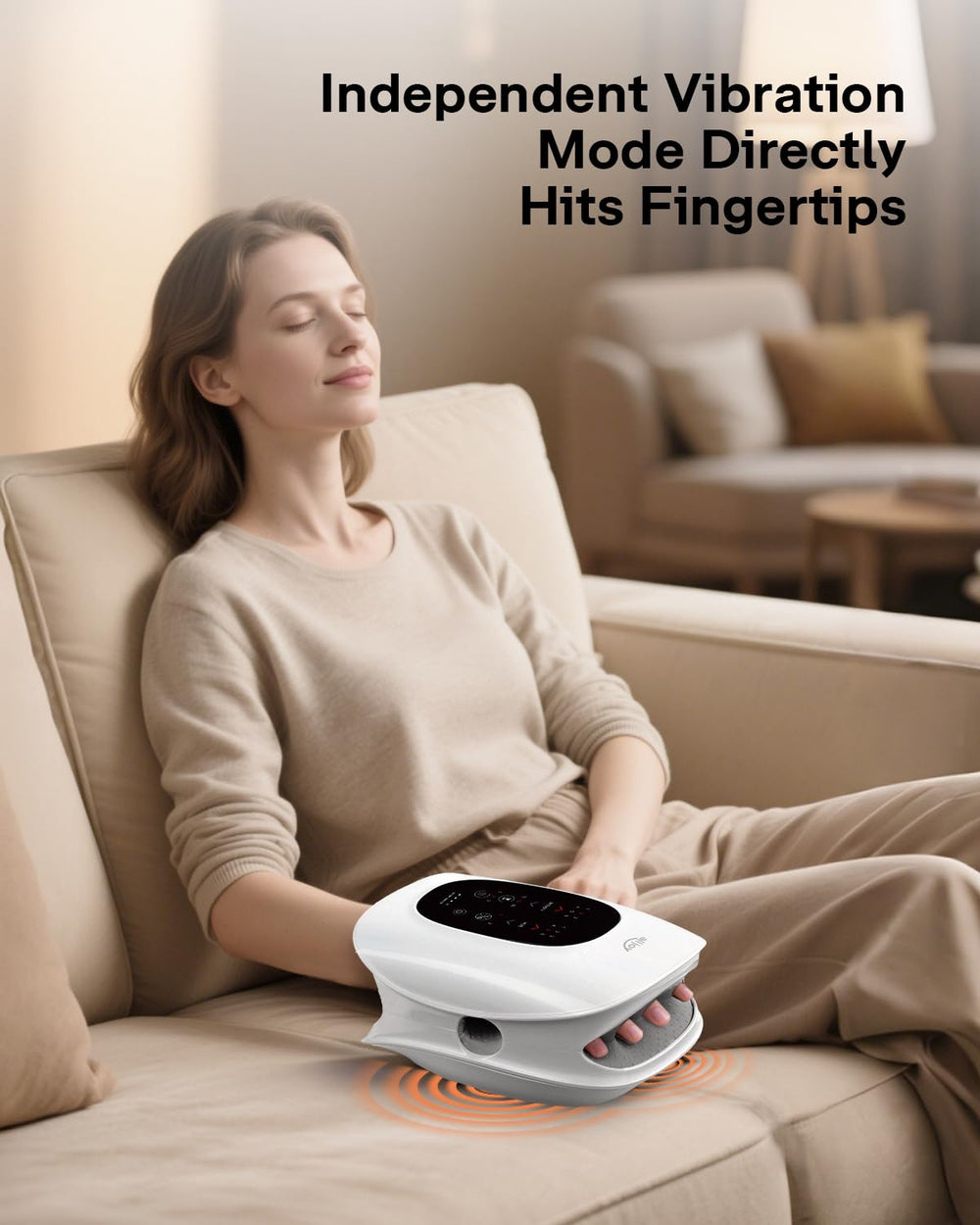 ALLJOY hand massager heat settings displayed for easy customization