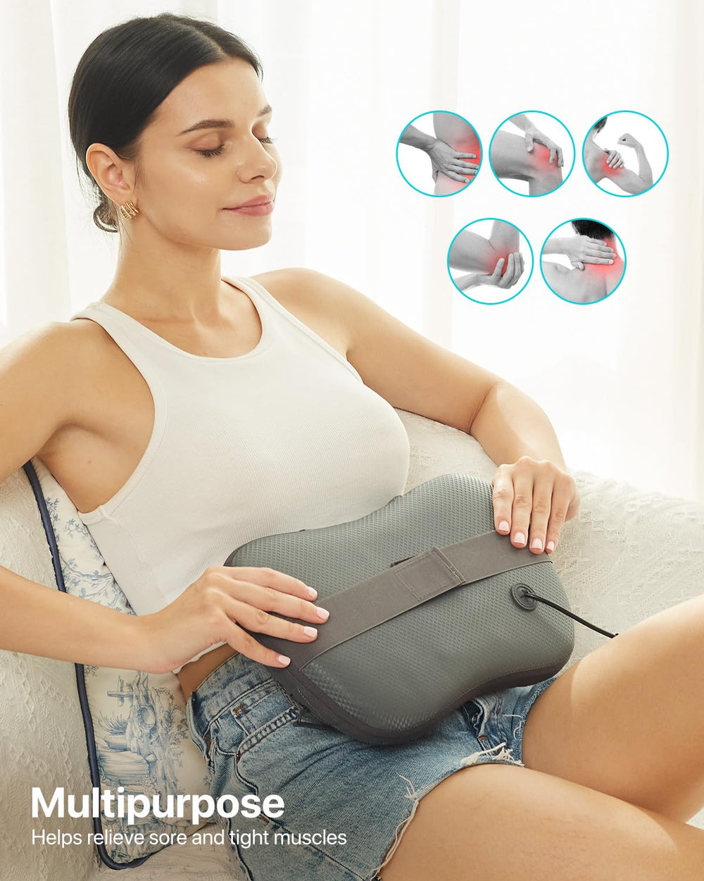 ALLJOY versatile massage pillow for neck, shoulders, and back