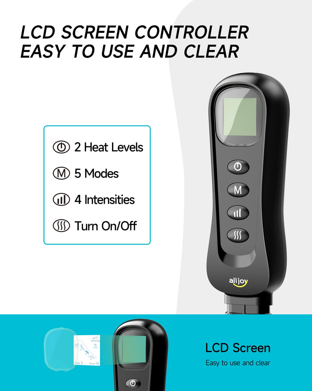 ALLJOY leg massager includes two heating levels for versatile warmth year-round.