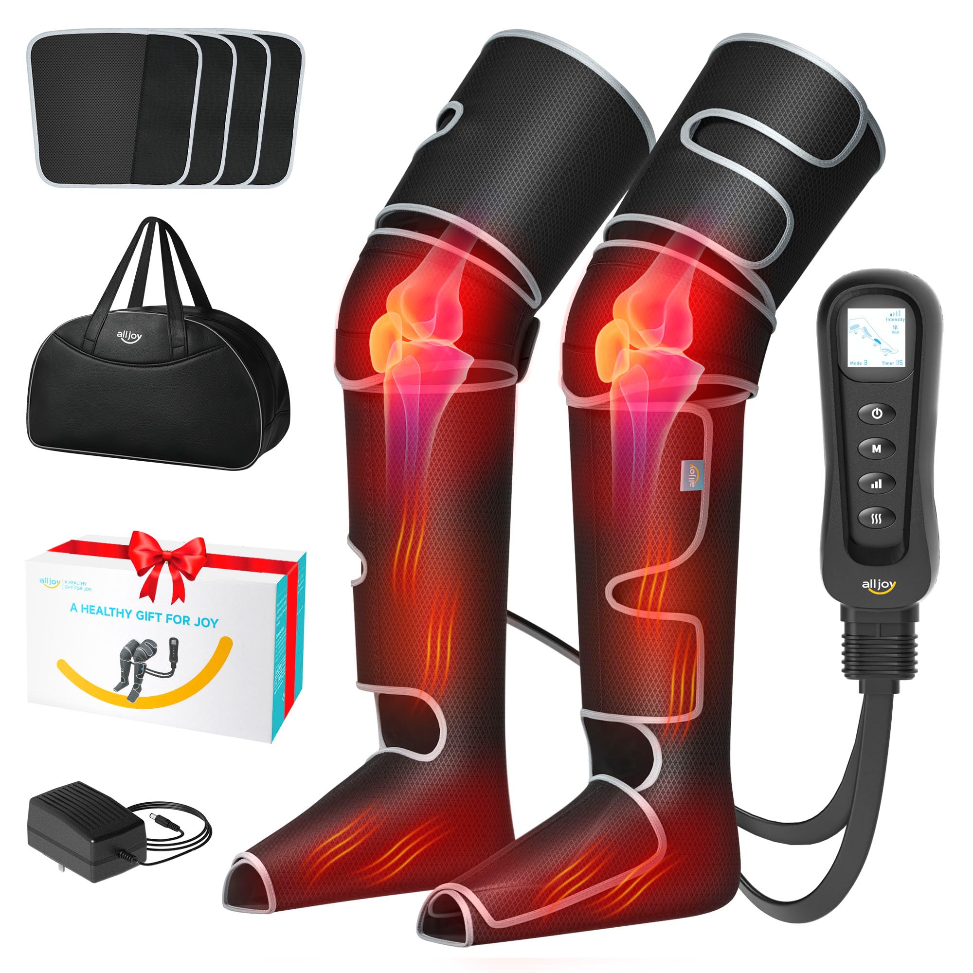 ALLJOY leg massager with air compression for improved leg comfort after long days.