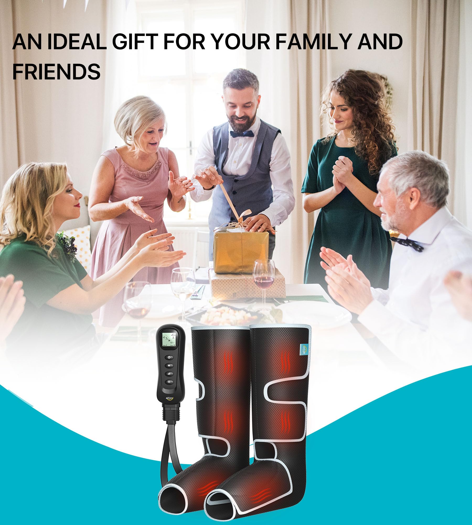 Alljoy leg massager automatically turns off after 20 minutes.