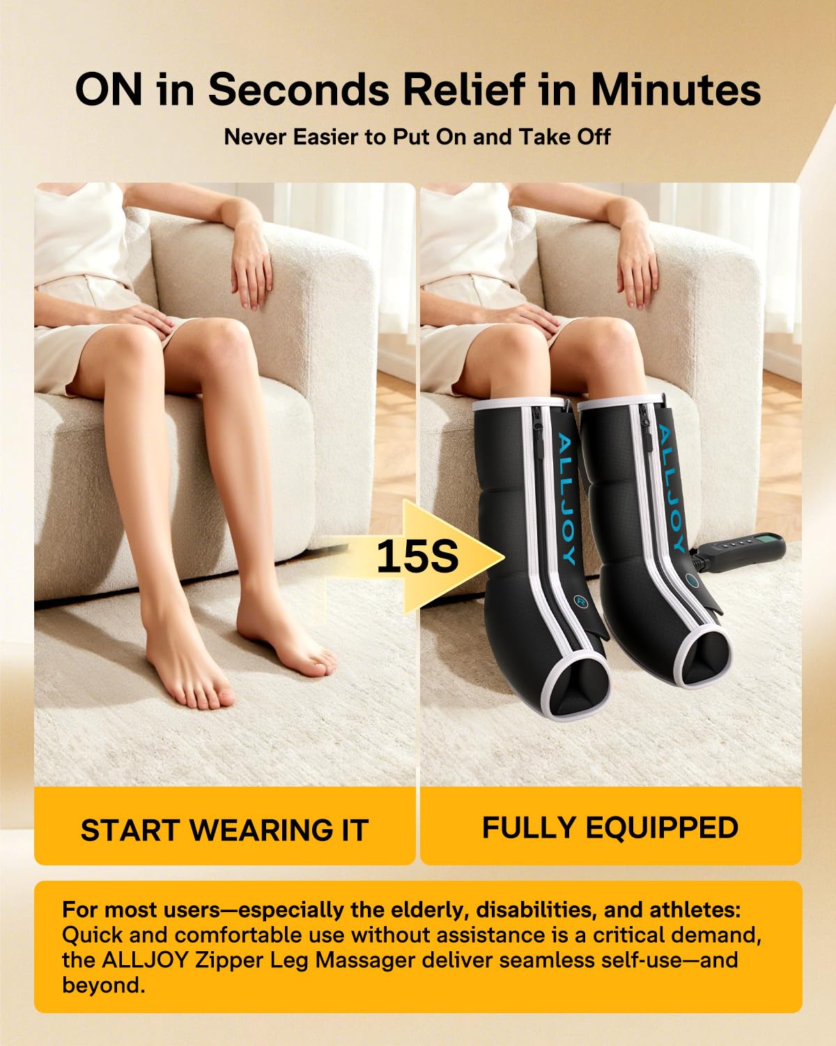 ALLJOY four-mode system offers customizable calf and foot massage