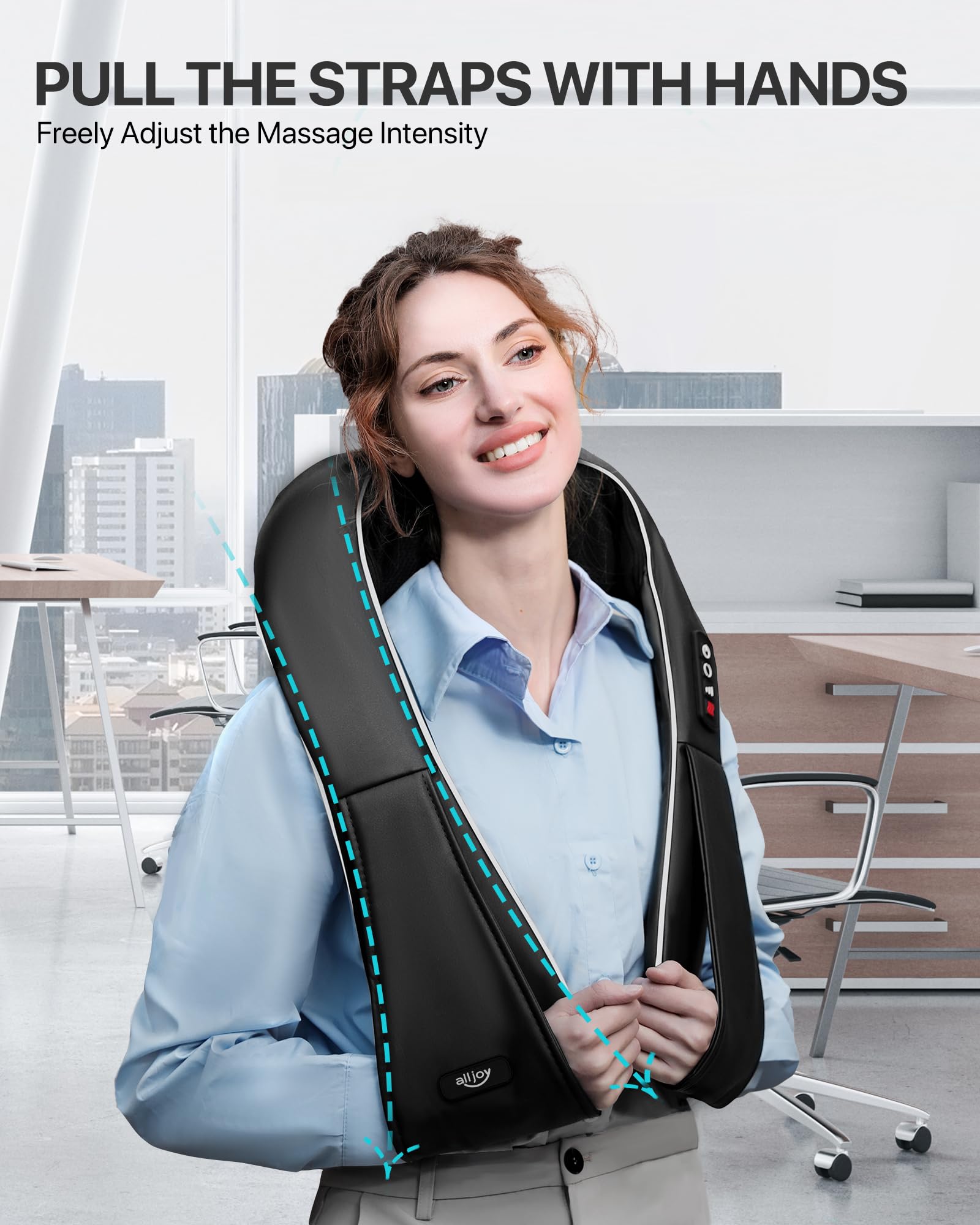 AllJOY Neck Massager premium leather finish conveys durability and style.