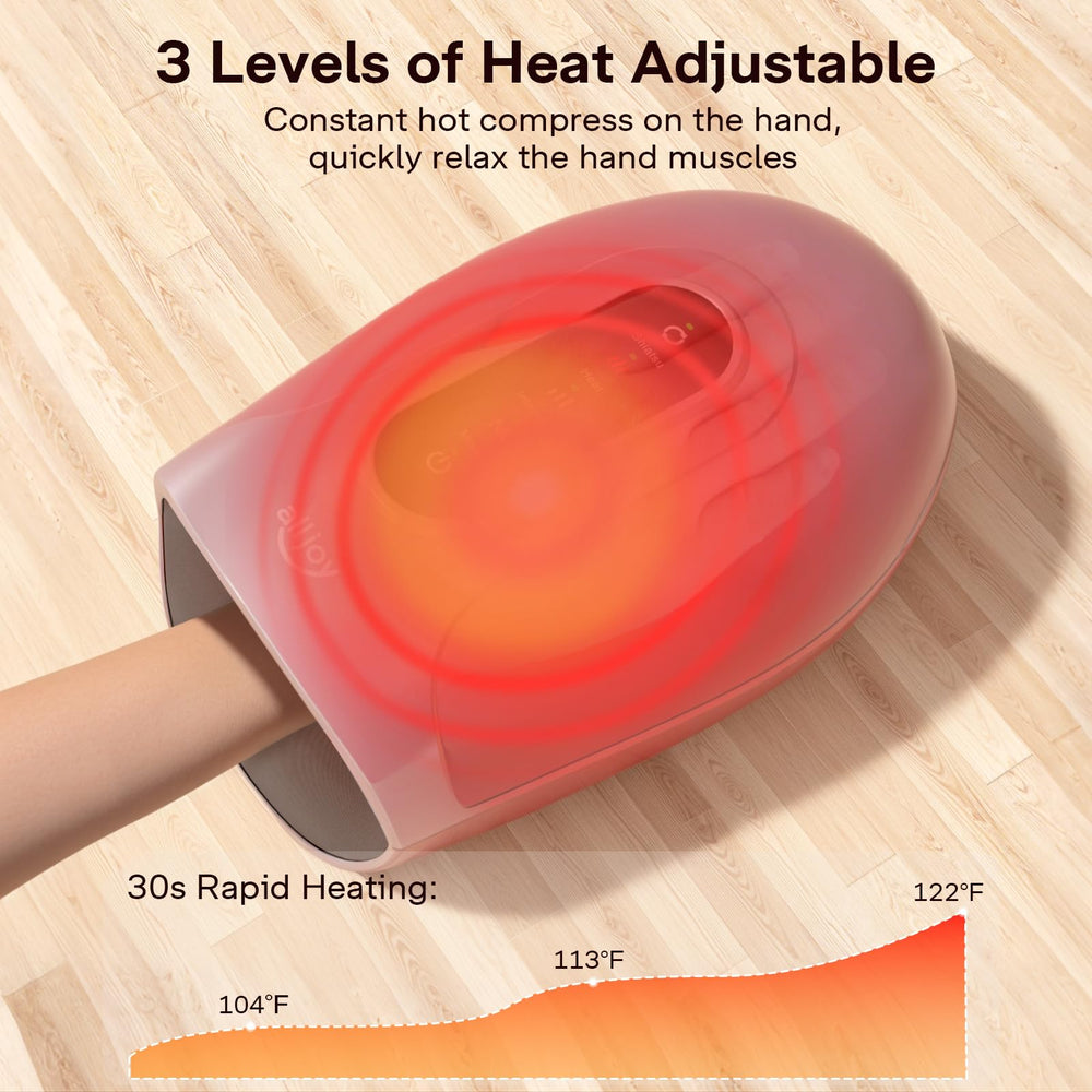 ALLJOY Roller kneading hand massager pink control panel with multiple modes