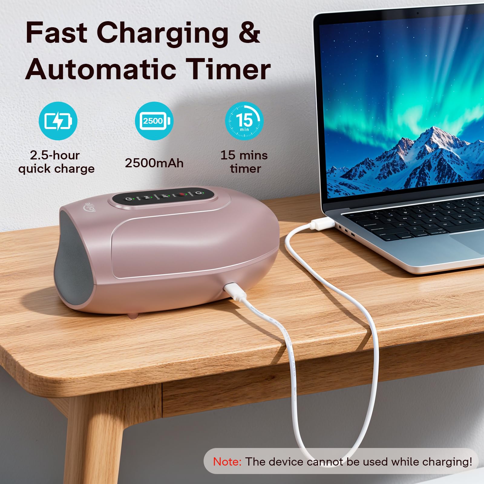 ALLJOY Roller kneading hand massager pink gift-ready presentation