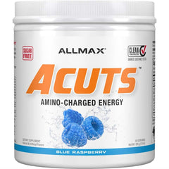 ALLMAX A:CUTS Blue Raspberry bottle pouring for quick energy before training