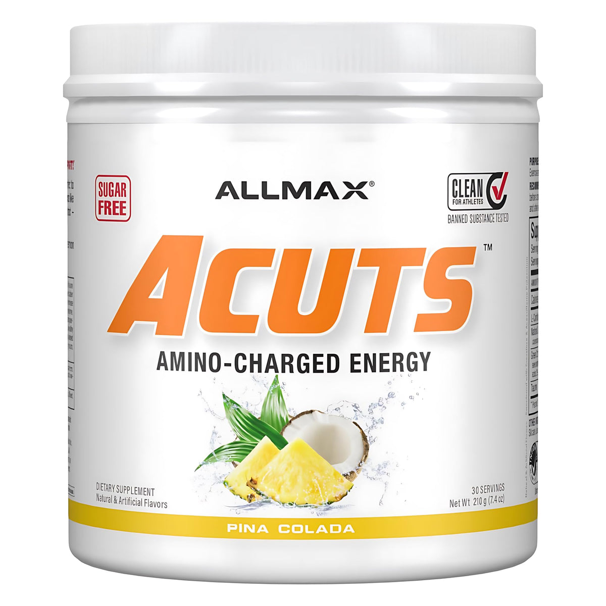 ALLMAX AMINOCUTS pina colada bottle ready for quick pre-workout energy.