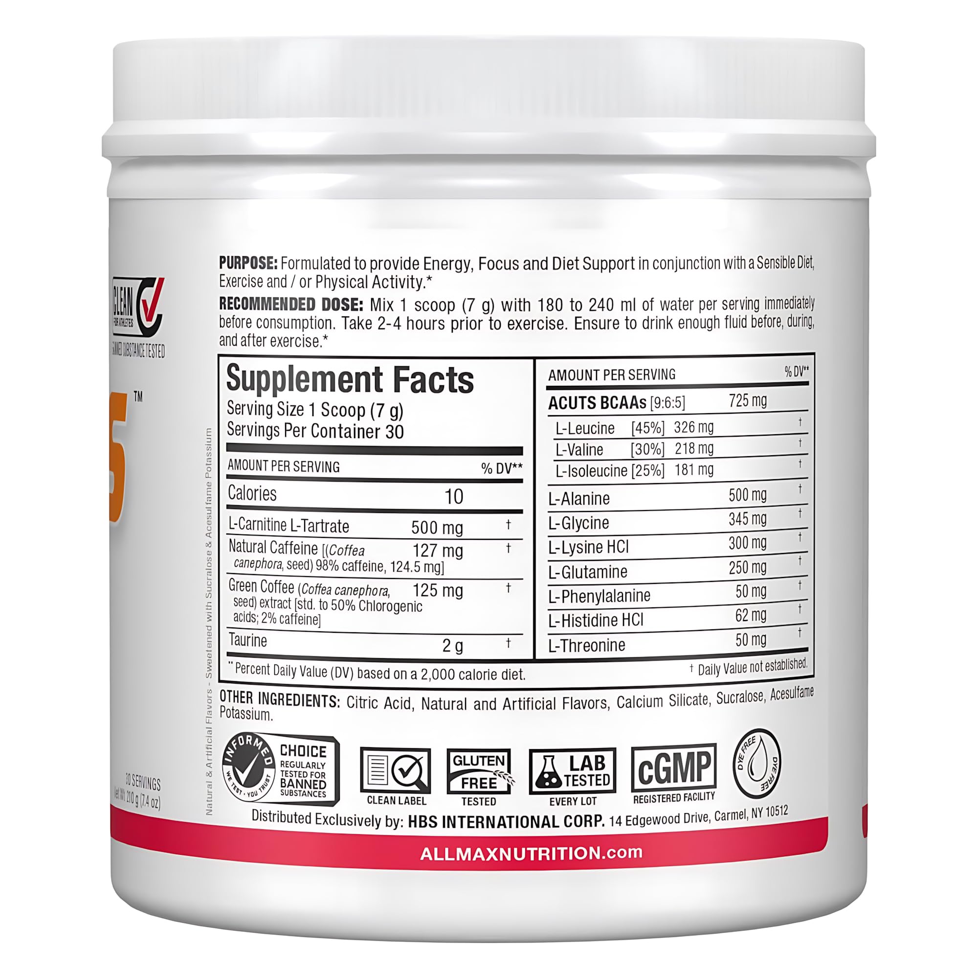 AMINOCUTS powder dissolves smoothly in water for quick hydration.