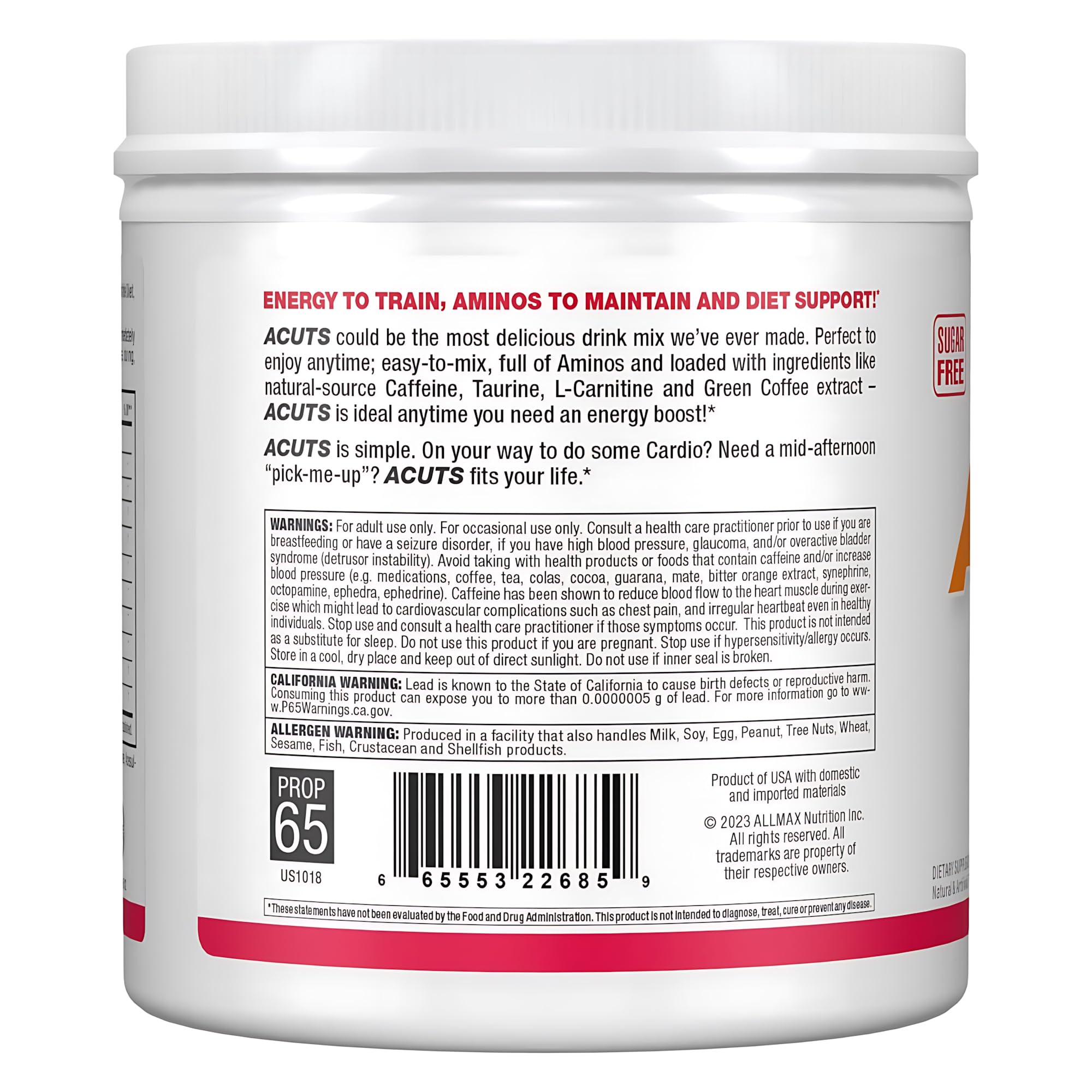 ALLMAX AMINOCUTS Watermelon powder scoop ready to mix for a quick energy boost