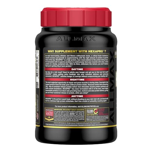 Allmax HEXAPRO French Vanilla storage container keeps powder sealed