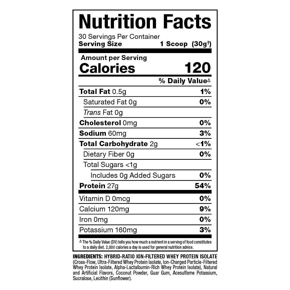 Open bottle of ALLMAX ISOFLEX Pineapple Coconut releasing aroma