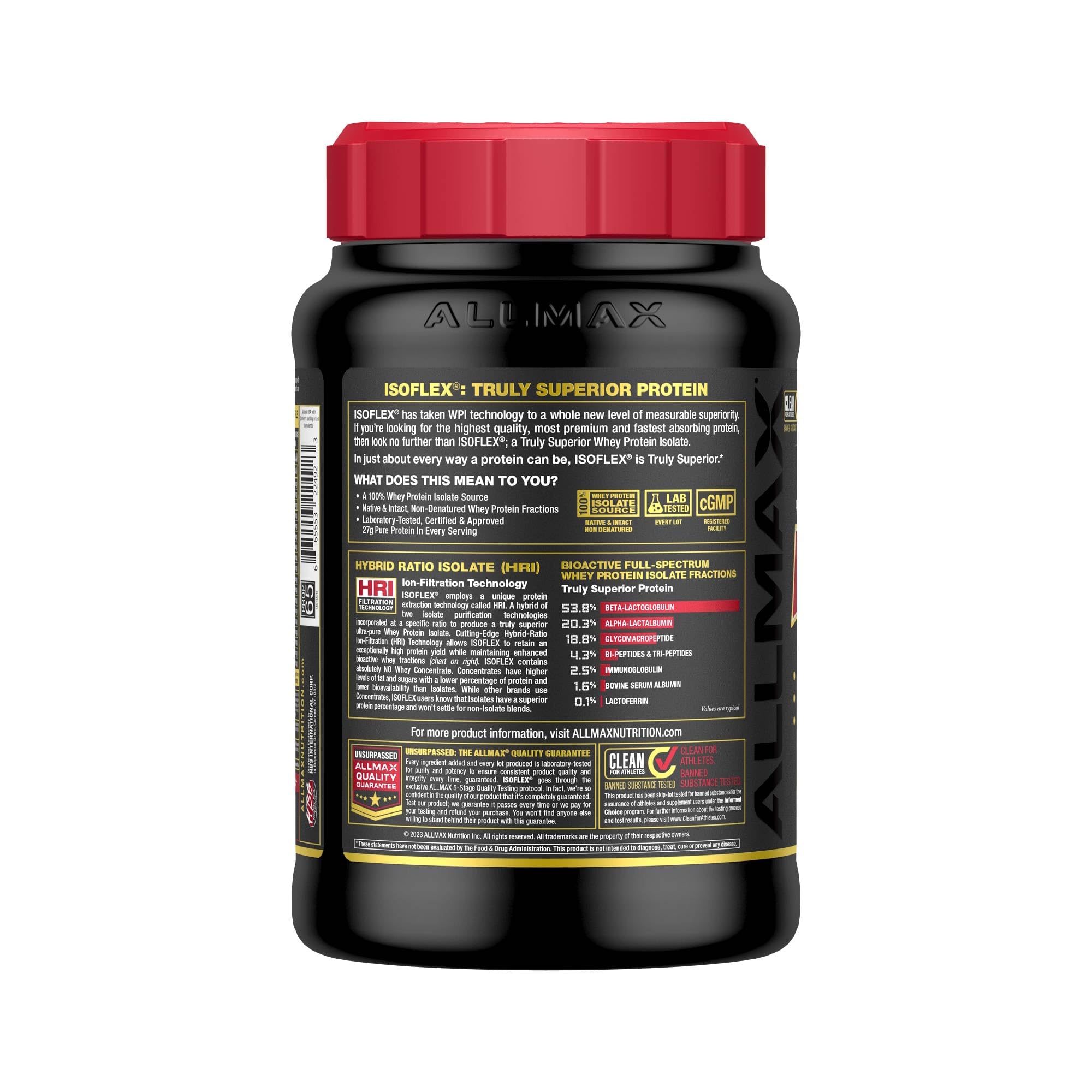 Scoop of ALLMAX ISOFLEX Pineapple Coconut for precise 27 g protein