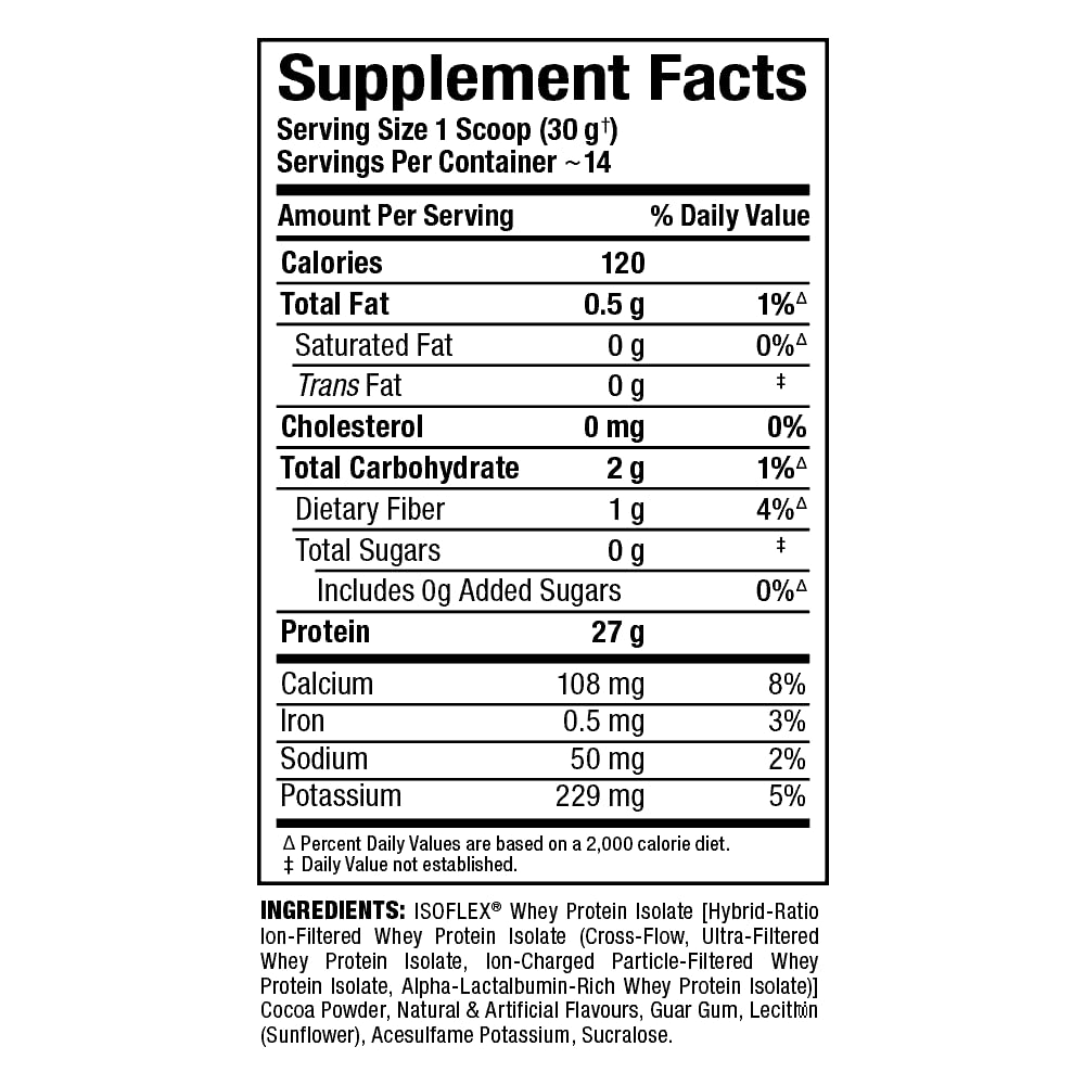 ALLMAX IsoFlex scoop beside labeled packaging for easy measurement