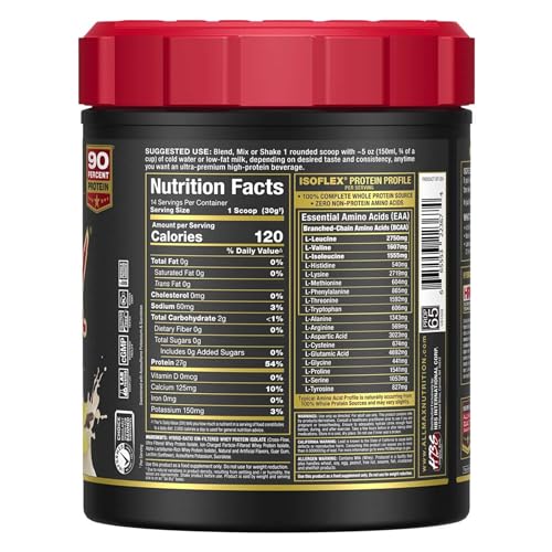AllMax ISOFLEX vanilla label close-up showcasing low-lactose protein option for sensitive diets