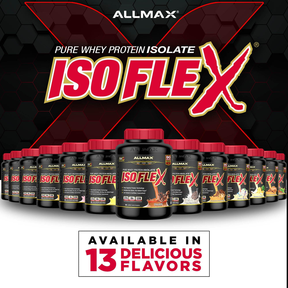 ALLMAX ISOFLEX vanilla mixer glass captures quick shake preparation.