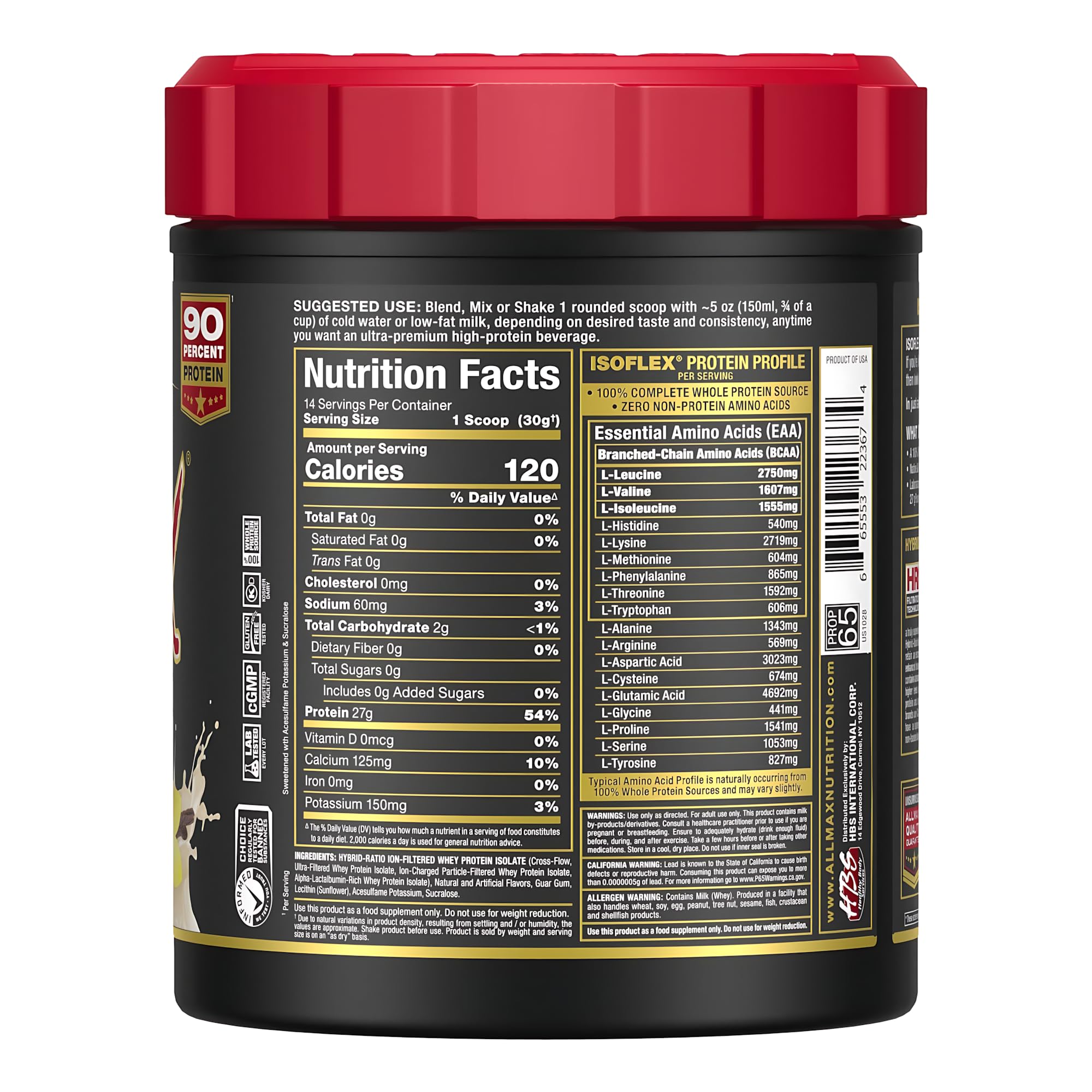 AllMax ISOFLEX vanilla shake glass suggesting creamy texture after training