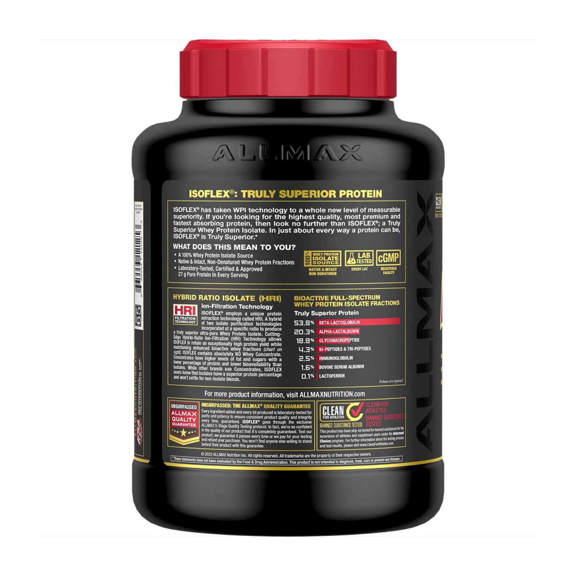 ALLMAX ISOFLEX vanilla shaker bottle for quick shakes on the go.