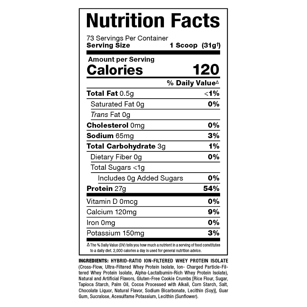 ALLMAX ISOFLEX cookie cream detail emphasizes flavor appeal