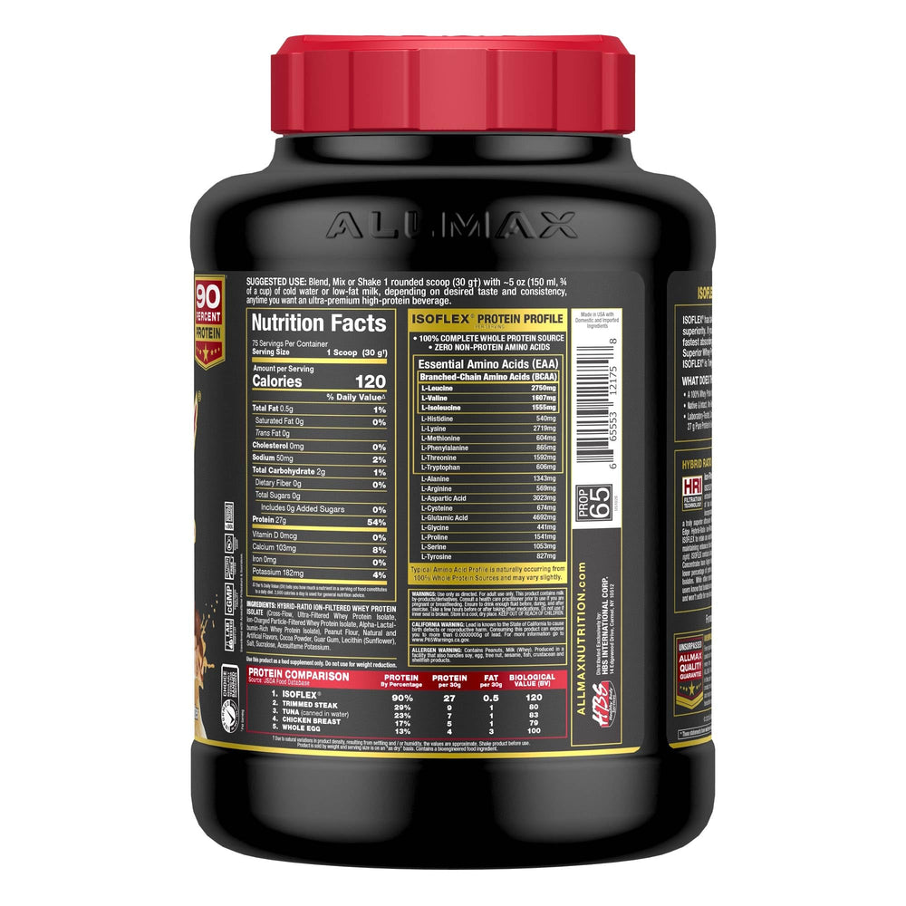 AllMAX ISOFLEX whey protein isolate zero fat and sugar for clean shakes