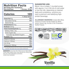ALLMAX ISONATURAL Vanilla feature badge for prebiotics supports digestive comfort.