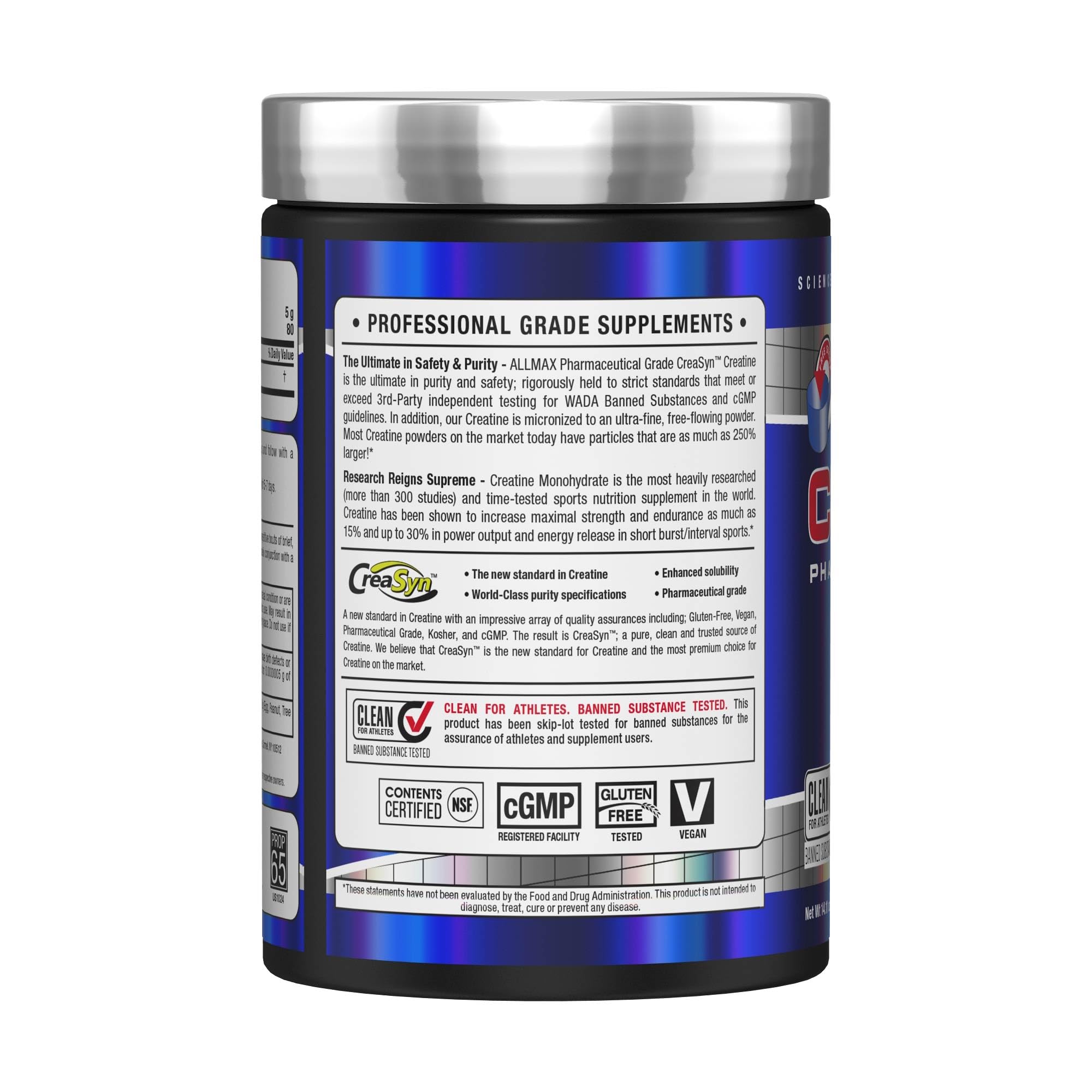 AllMax Nutrition Creatine Monohydrate powder scoop with precise measurement.