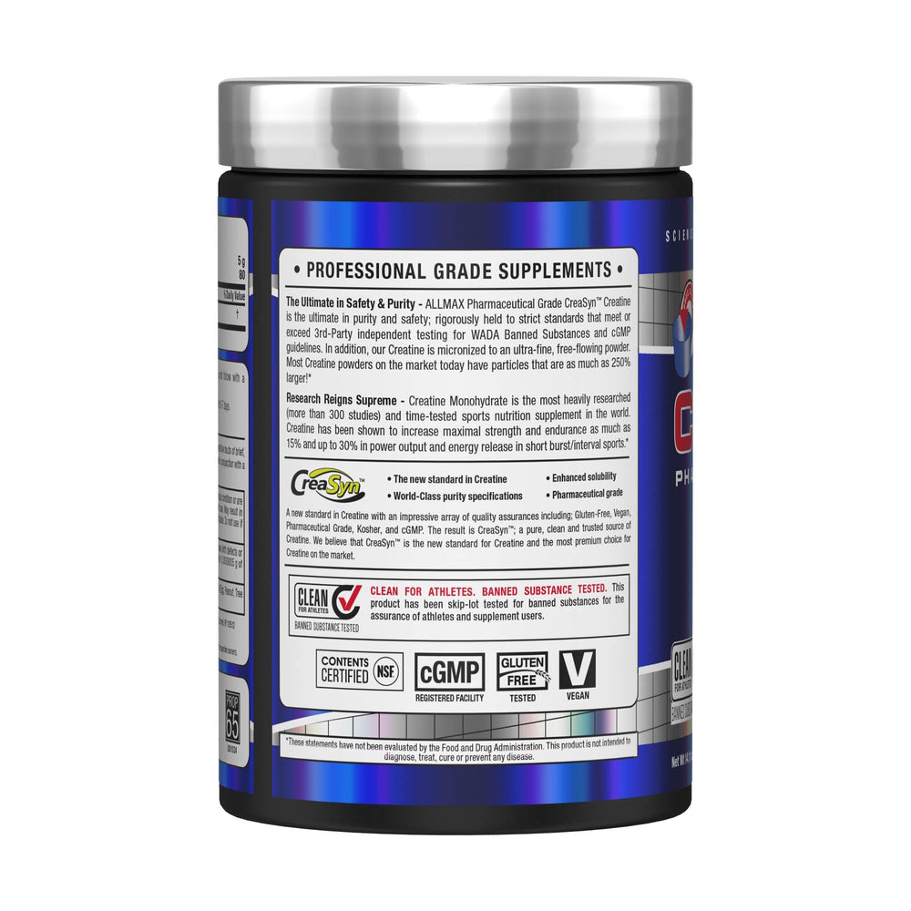 AllMax Nutrition Creatine Monohydrate powder scoop with precise measurement.