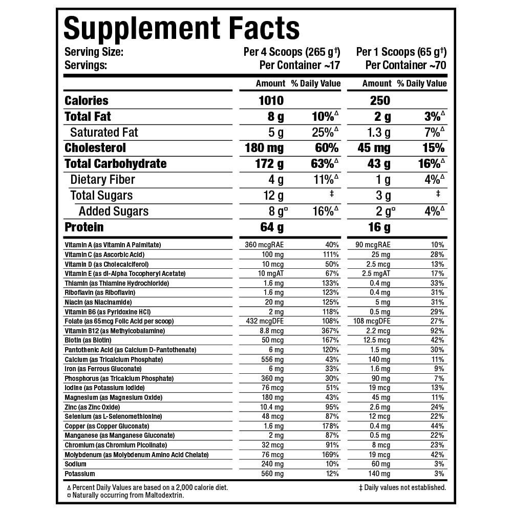 ALLMAX QUICKMASS Chocolate powder scoop highlights protein-dense serving.