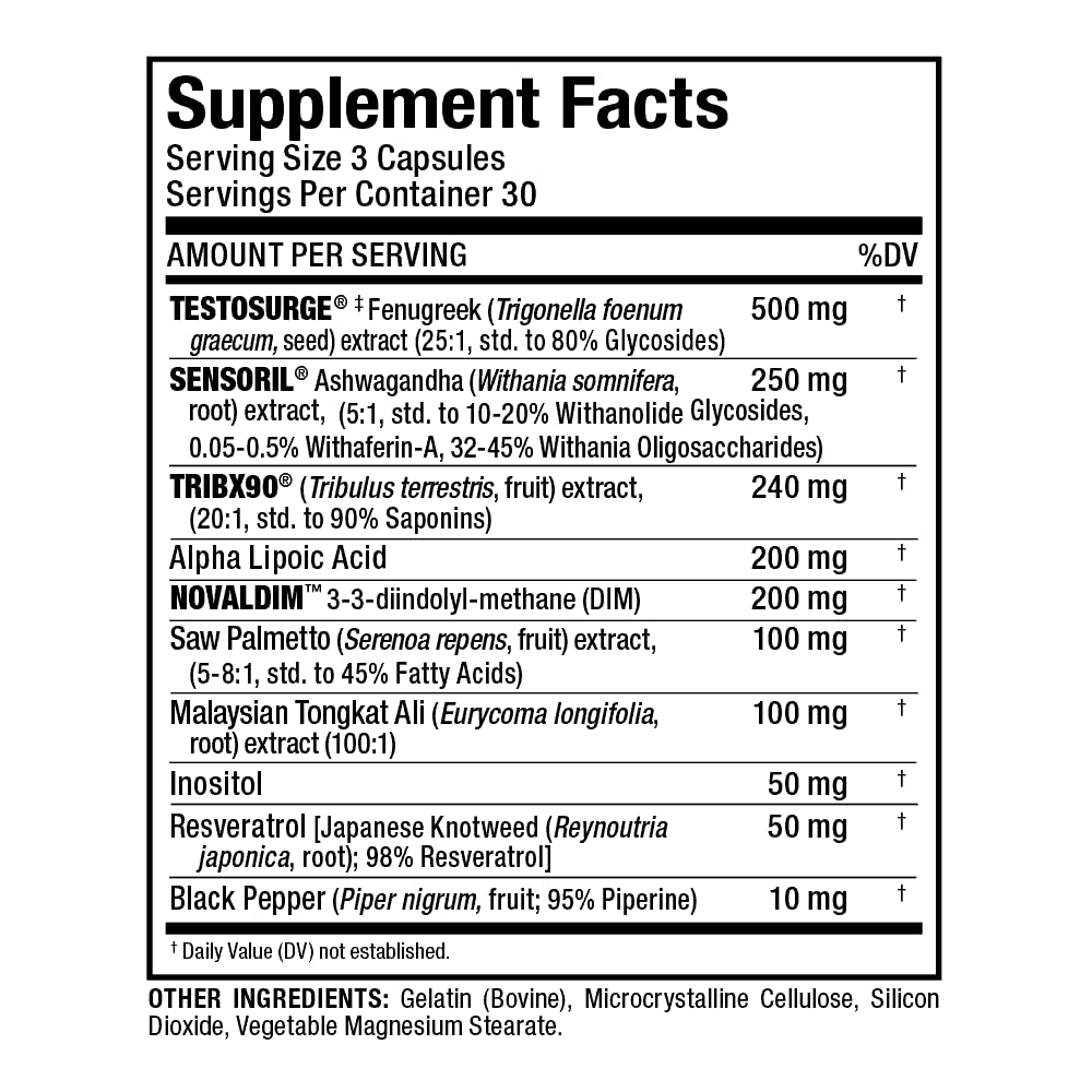 ALLMAX TestOFX packaging showing 90 capsules and label details.