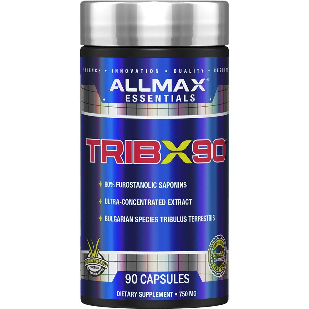 ALLMAX TRIBX90 capsules bottle ready for daily workout routine.