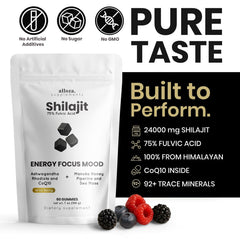 Front-facing ALLOZA Gummies pack, ready for everyday use.
